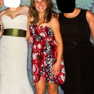 Akira Geometric Strapless Dress